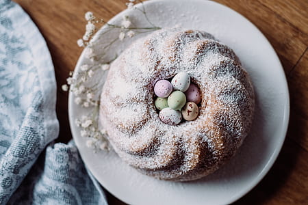 baked bread on white ceramic plate thumbnail