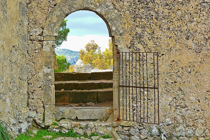 brown steel gate