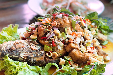 fried fish with salad thumbnail