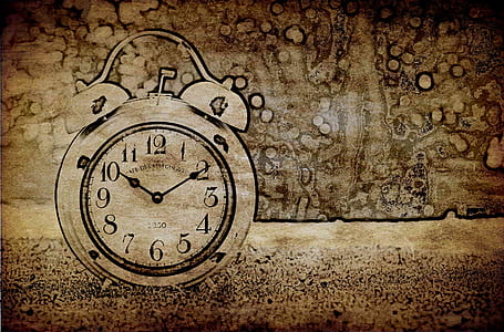 brown and black alarm clock at 10:10 display illustration thumbnail