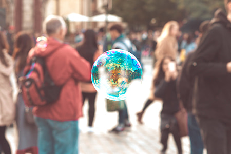 Colorful Bubble With Reflection of Prague Buildings thumbnail