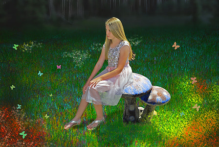 woman sitting on mushroom thumbnail