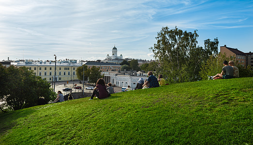 people sitting on green grasses during daytime thumbnail