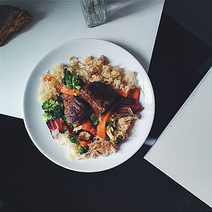 Paleo beef steaks with vegetables and cabbage thumbnail