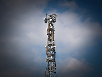 satellite tower with clouds background thumbnail