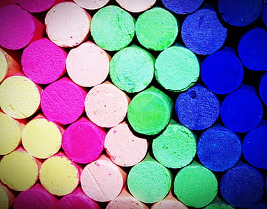 Assorted-color Pile of Chalk in Close-up Photo thumbnail
