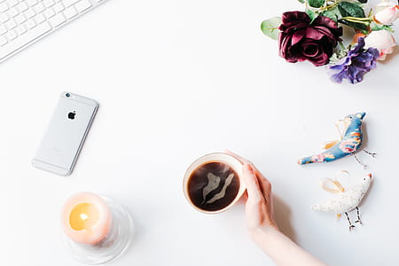 Styled stock photo with coffee and iPhone thumbnail