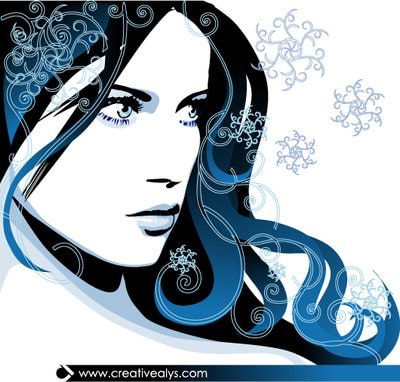 Beautiful Women Face With Curly Hair Free Graphics Uihere