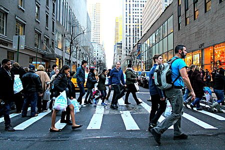 peoples crossing on street thumbnail