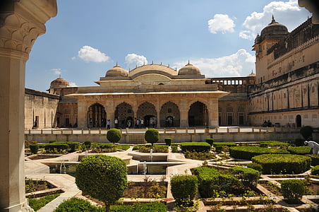 beige gothic palace under blue sky thumbnail