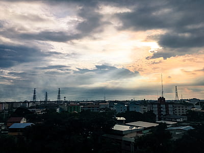 light, city, dawn, landscape thumbnail