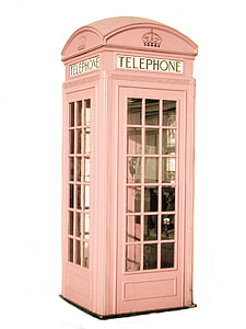 pink Telephone booth with white background thumbnail