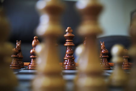 selective focus photo of chess pieces on board thumbnail