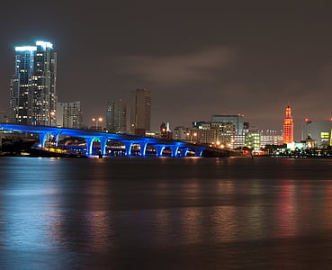 concrete bridge with lights under gray sky thumbnail