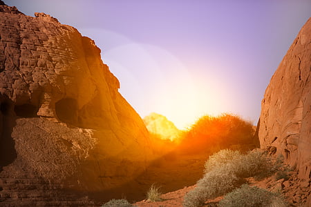 rock formation during golden hour thumbnail