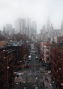 aerial photography of city sky thumbnail