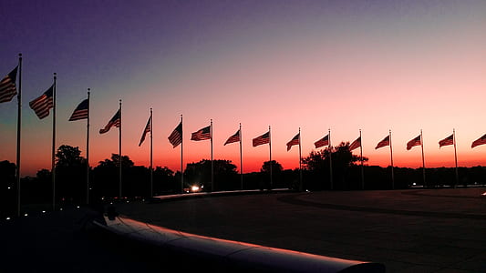 flag of USA on road thumbnail