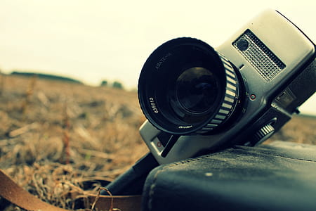 black video camera in shallow focus hot thumbnail