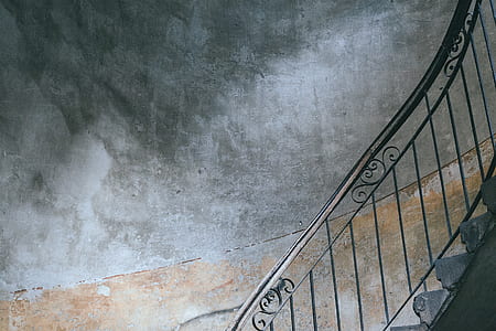 black metal stairway case rails closeup photography thumbnail
