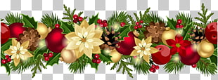 Garland , Christmas Decorative Garland , multicolored floral garland illustration PNG clipart
