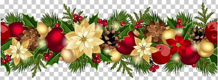 Garland , Christmas Decorative Garland , multicolored floral garland illustration PNG clipart