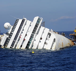 white cruise ship sinking on body of water thumbnail