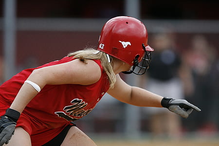 Woman in Red Milwaukee Baseball Shirt thumbnail