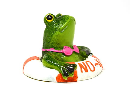 green frog in floating ring clip art thumbnail