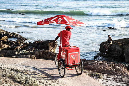 man selling Selecta Ice Cream near body of water thumbnail
