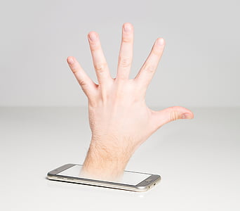 person showing hand on phone thumbnail