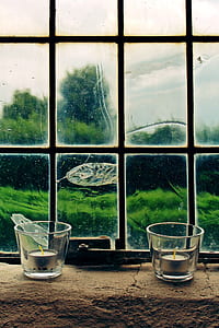 two clear glass candle holders thumbnail