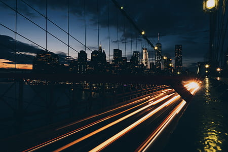 Light Trails on City Street at Night thumbnail