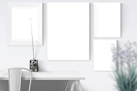 white wooden boards with black radio on table thumbnail