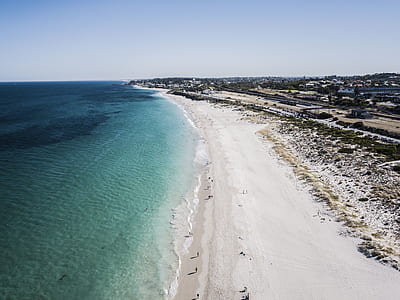 aerial photography of beach thumbnail