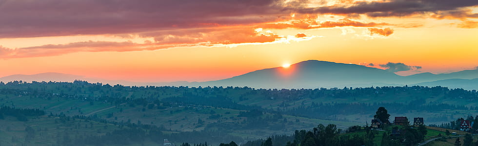 sunset scenery on mountain thumbnail