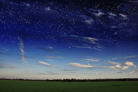green grass photo during night time thumbnail