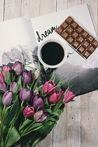 wood, coffee, cup, flowers thumbnail
