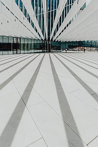 Modern white building, EDP Headquarters of architect Aires Mateus, Lisbon, Portugal thumbnail