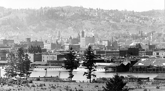 Portland Waterfront in 1898, Oregon thumbnail