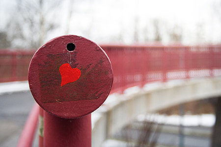 selective focus photography red metal railings thumbnail