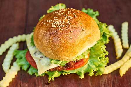 burger sandwich with fries thumbnail