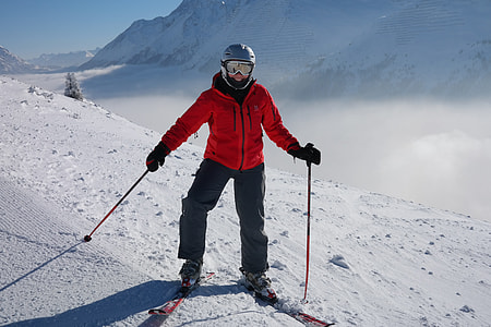 person riding snow skis thumbnail