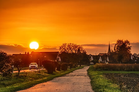 photo of houses during golden hour thumbnail