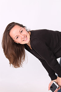 woman in black long sleeved shirt photo thumbnail