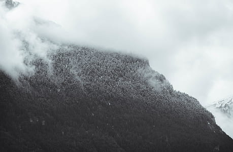 aerial photography of foggy mountain thumbnail