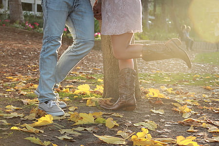 man wearing blue denim jeans thumbnail