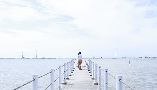 jetty, sea, nature, sky thumbnail