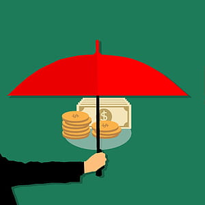 Illustration of umbrella over monetary investments thumbnail
