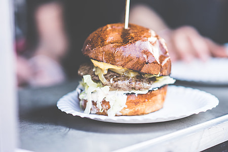 Homemade Fresh Hamburger at Friends Party thumbnail