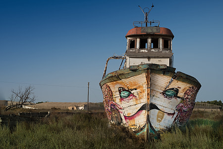 white ship on grass thumbnail